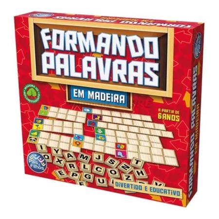 Jogo Formando Palavras Infantil Madeira Educativo Alfabeto