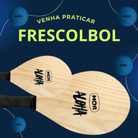 Frescobol Jogo Praia Kit Raquete Tênis Bola e Raquetes Bolas Borracha  Bolinha Madeira N3 Beach Brinquedo Aloha