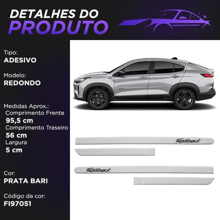 Imagem de Jogo Friso Lateral Redondo Fastback 2022 a 2023 Prata Bari 