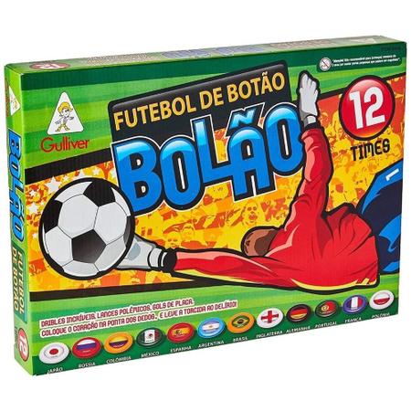 Jogo Futebol De Botão Gulliver 12 Seleções Bolão - Botão para Futebol de  Botão - Magazine Luiza