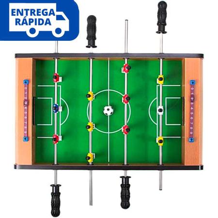 Pebolim Jogo de Futebol de Mesa Portátil Completo 12 Jogadores