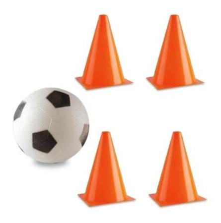 Gol Gol Futebol Com Quatro Cones Jogar Bola