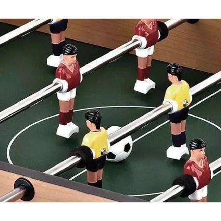 Imagem de Jogo Futebol Pebolim Totó Mini Mesa com 6 hastes 18 Jogadores 70cm  brinquedo infantil