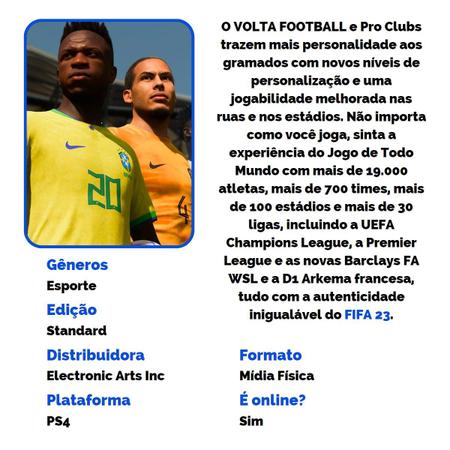 Jogo FIFA 23 PS4 Mídia Física Novo Lacrado Loja Física Parcelamos Sem Juros  - Videogames - Novo Mundo, Curitiba 1197553141