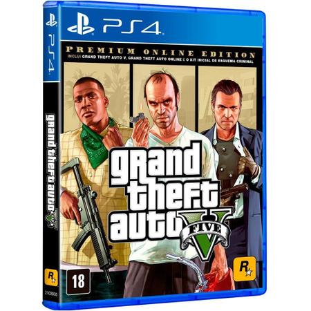 Jogo Gta 5 Grand Theft Auto V Premium Edition Ps4 Mídia Física em