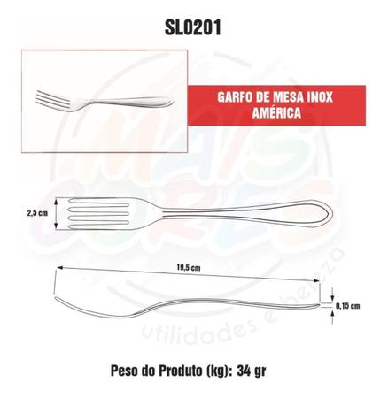 Garfos De Mesa Em Aço Inox América Original Line Com 12 Unidades - Garfo de  Mesa - Magazine Luiza