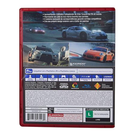 Jogo Gran Turismo Sport (Playstation Hits) - PS4 Mídia Física - Sony -  Jogos de Corrida e Voo - Magazine Luiza