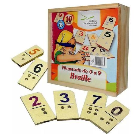 Jogo Inclusão Numerais 0 A 9 Em Braille Relevo Baixa Visão