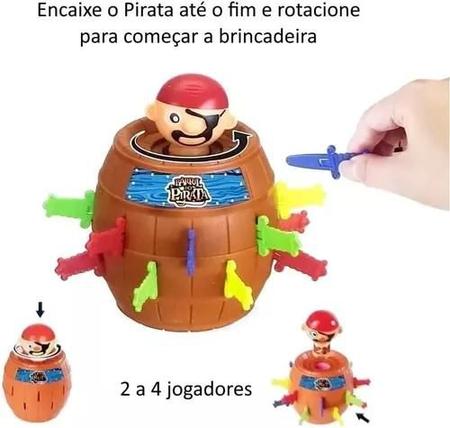 Imagem de Jogo Infantil Barril Pula Pirata Brinquedo Espadas grande