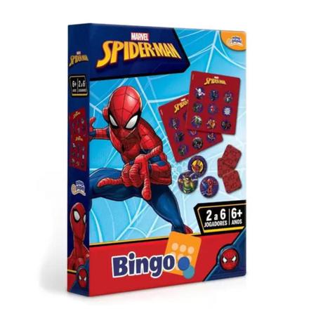 Jogo Infantil Bingo Educativo Homem Aranha 2-6 Jogadores - USC