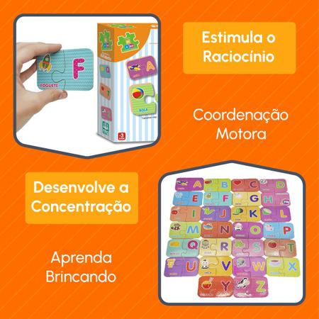 Jogo Educativo de Encaixe Alfabeto Brincando com as Letras - ENGENHA KIDS -  Produtos e acessórios para bebê