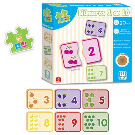 Jogo Educativo de Encaixar - Números do 1 ao 10 - NIG Brinquedos