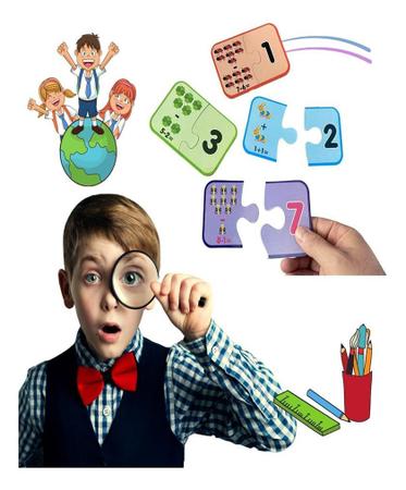 Quebra Cabeça Infantil Jogo De Encaixar Descobrindo Matemática Em
