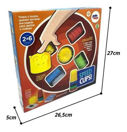 Jogo Speed Cups Copinhos Coloridos Cartas Cores Brinquedo Nf - LALA BRINK