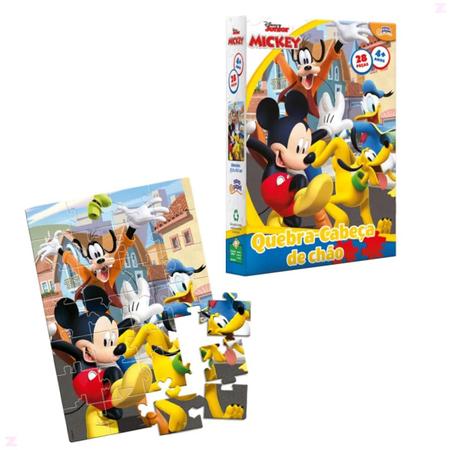 Jogo Infantil Quebra Cabeça de Chão Mickey Mouse Toyster - Loja Zuza  Brinquedos