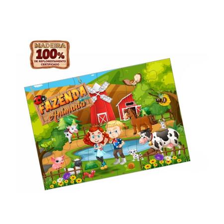 100 peças de quebra-cabeça de madeira de desenho animado infantil