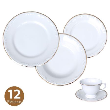 Jogo Jantar E Chá Completo 60 peças Porcelana Schmidt Eterna 12 Lugares -  Porcelanas Schmidt - Aparelho de Jantar - Magazine Luiza