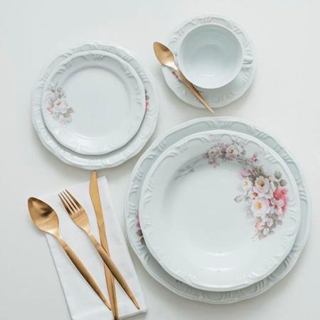 Jogo Jantar E Chá Completo 60 peças Porcelana Schmidt Eterna 12 Lugares -  Porcelanas Schmidt - Aparelho de Jantar - Magazine Luiza