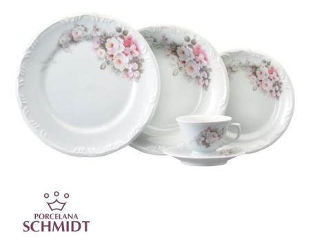 Jogo Jantar E Chá Completo 60 peças Porcelana Schmidt Eterna 12 Lugares -  Porcelanas Schmidt - Aparelho de Jantar - Magazine Luiza