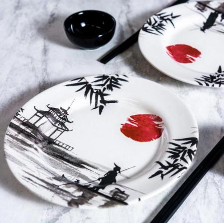 Jogo Jantar Sushi 18 Pçs Cerâmica Comida Japonesa 6 Pessoas