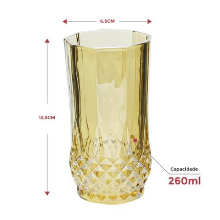 Jogo de Copos Com Jarra 7 Peças Lyor Line Vidro Transparente 1L/270ml - MEU  APE STORE