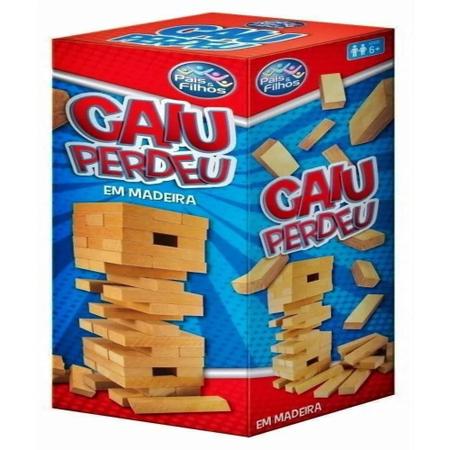 Jogo Caiu Perdeu Torre De Madeira Jenga 54 Pçs Pais & Filhos - Cca  Variedades