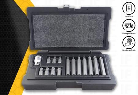 Jogo Kit De Bits Torx 15 Peças T20 a T55 Aço Crv Com Maleta - Loja das  Ferramentas Online