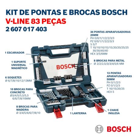 Imagem de Jogo Kit De Ferramentas Brocas Titânio V-line Bosch 83 Pecas - Bosch