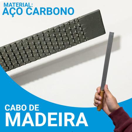 Imagem de Jogo Kit Lima Grossa 3 Peças Para Ferro Madeira Alumínio Meia Cana Redonda Chata Aço Carbono 