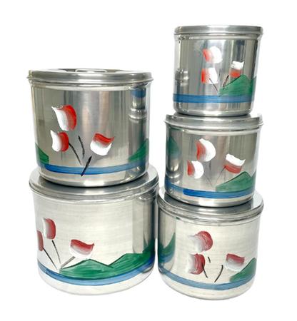 EQUIPAMENTO DE COZINHA-antigo jogo de latas em aluminio