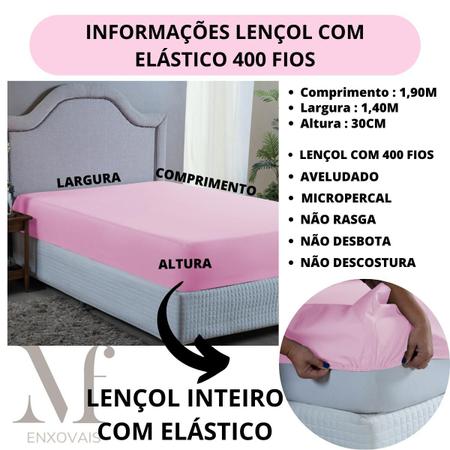 Imagem de Jogo Lençol Cama Box Casal 400 Fios 03 Peças Toque Aveludado Lindo e Macio