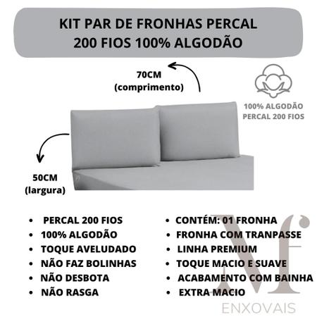 Imagem de Jogo Lençol Cama Box King 04 Peças Percal 200 Fios 100% Algodão PREMIUM