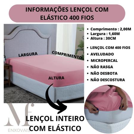 Imagem de Jogo Lençol Cama Box Queen 400 Fios 03 Peças Toque Aveludado Lindo e Macio