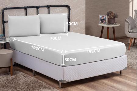 Imagem de Jogo Lençol Cama Queen 03 peças 30CM Altura Liso Cama Box Poliéster