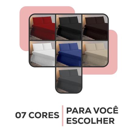 Imagem de Jogo Lençol Casal Queen com Elástico para Cama Box Kit 3 Peças Roupa de Cama Completo + Fronhas