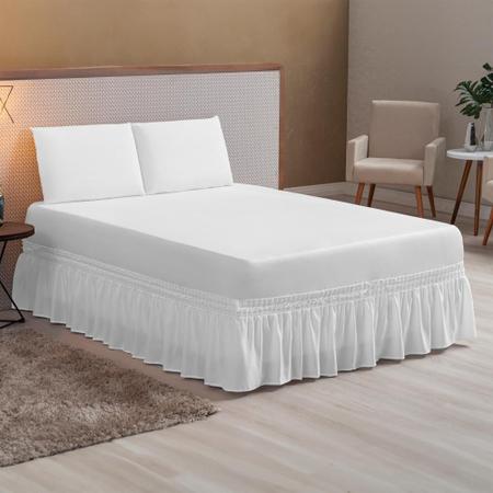 Imagem de Jogo Lençol Casal Queen com Elástico para Cama Box Kit 3 Peças Roupa de Cama Completo + Fronhas