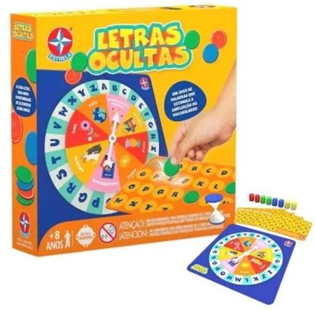 Jogo Infantil Educativo Letras Ocultas Tabuleiro Estrela