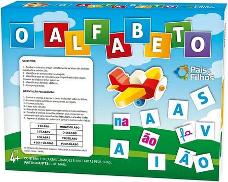 Imagem de Jogo Letras Palavras Brinquedo Pedagógico Alfabeto Infantil Pais e Filhos