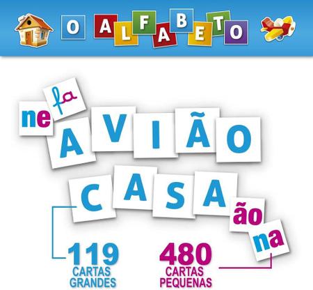 Imagem de Jogo Letras Palavras Brinquedo Pedagógico Alfabeto Infantil Pais e Filhos