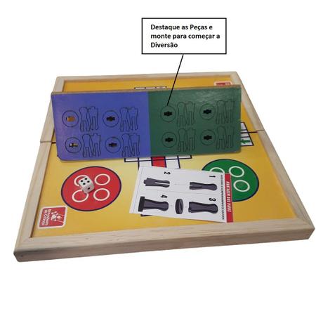 Jogo Ludo Tabuleiro Educativo Madeira Mdf Clássico Sapinhos - R$ 108,9