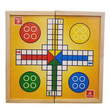 Jogo Ludo Tabuleiro Educativo Madeira Mdf Clássico Sapinhos