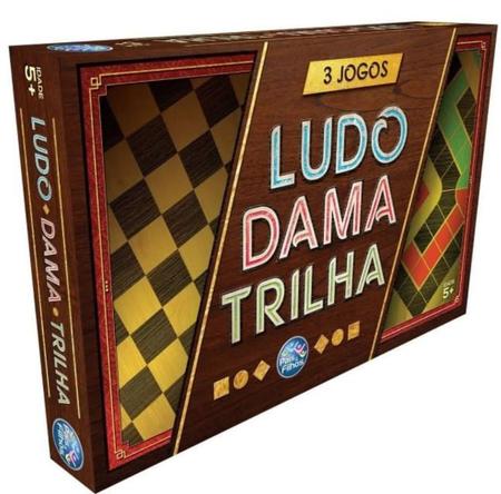 Jogo Ludo Dama e Trilha - Pais e Filhos - Kidverte