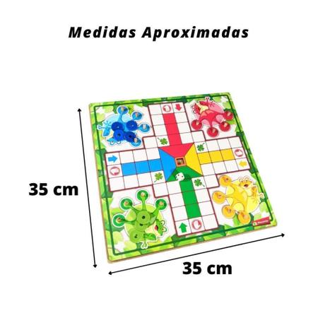 Jogo Ludo Kids em MDF Brinquedo Educativo e Pedagógico Jogo