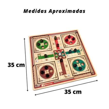 Jogo Ludo de Madeira, Brinquedo de Madeira, Jogo de Tabuleiro