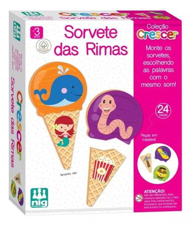 Jogo Madeira Crescer Sorvete Das Rimas Nig Brinquedos - Outros