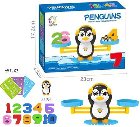 Brinquedo Educativo Jogo Balança Numérica Matemática Pinguim
