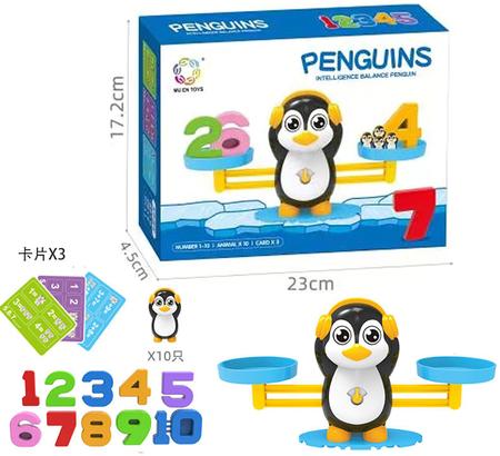 Jogo Educativo para Crianças Derruba Pinguim Dican Brinquedo Divertido  Colorido 46 peças