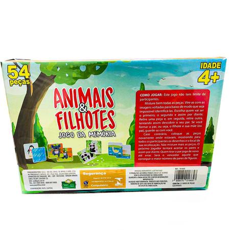 Jogo da Memória Animais Divertidos com 54 peças - Pais & Filhos - Jogos de  Memória e Conhecimento - Magazine Luiza