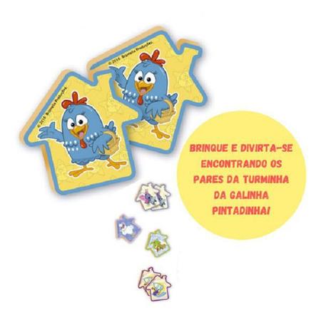 Jogo Da Memória Galinha Pintadinha®- Azul & Amarelo- 24Pçs- Reval