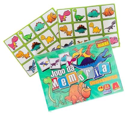 Jogo da Memória Dinossauros com 24 peças - Brincadeira de Criança - Jogos  de Memória e Conhecimento - Magazine Luiza